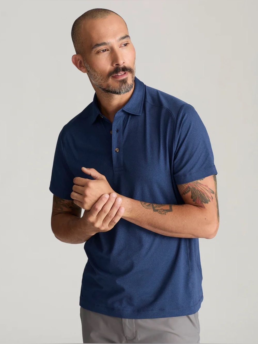 Men's Untuckit Navy Short-Sleeve Polo Shirt XXL